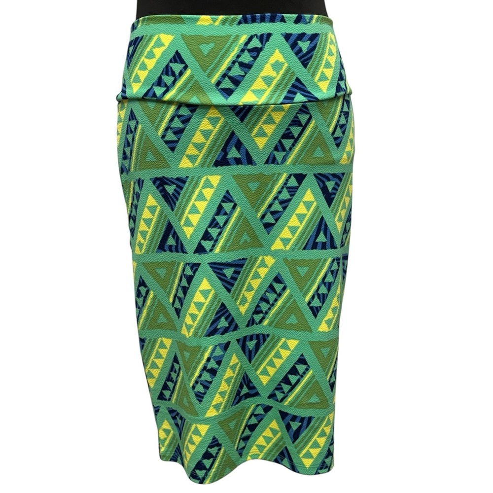 LuLaRoe Green and Blue Pencil Skirt. Stretch Comfy Fun Bright